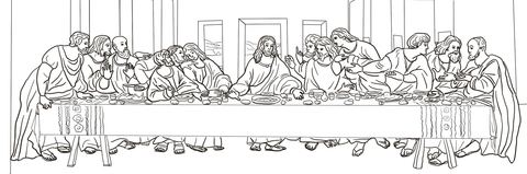 The Last Supper By Leonardo Da Vinci Coloring Page